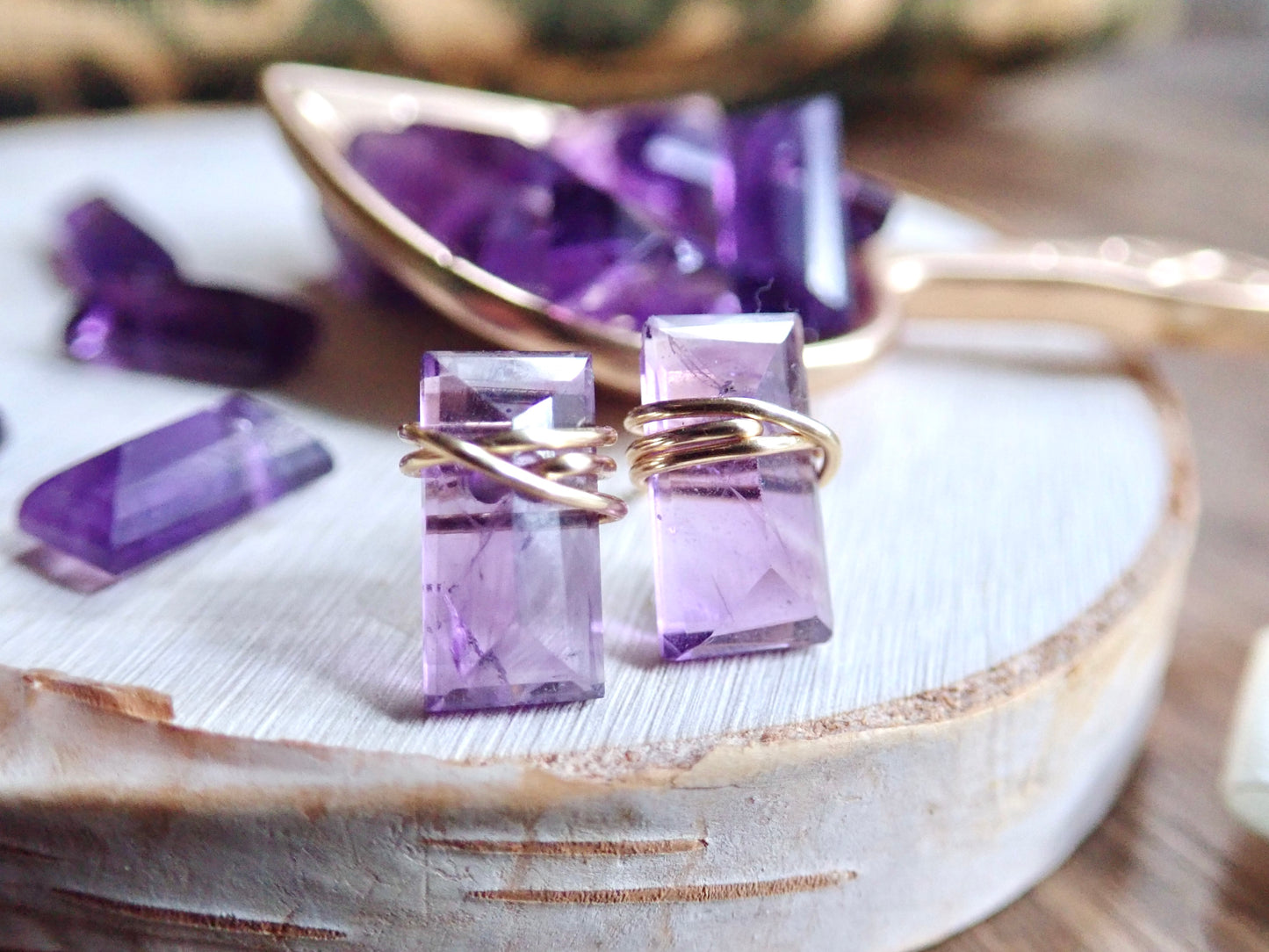 Farrah Amethyst Stud Earrings