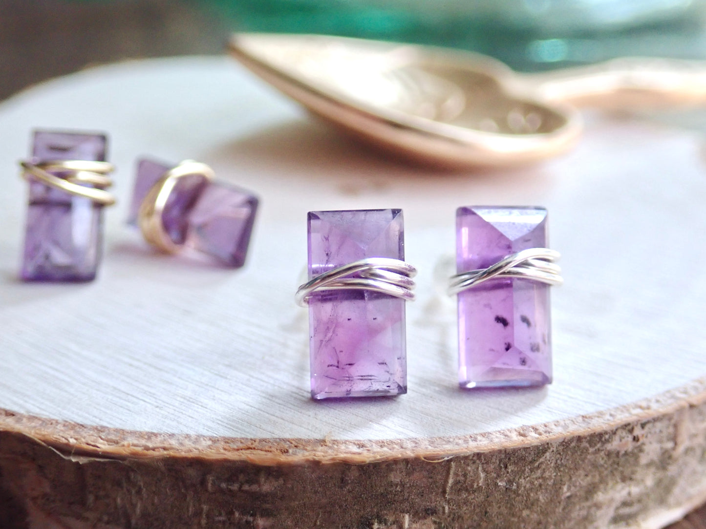 Farrah Amethyst Stud Earrings