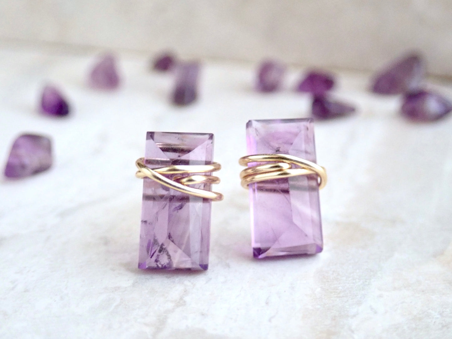 Farrah Amethyst Stud Earrings