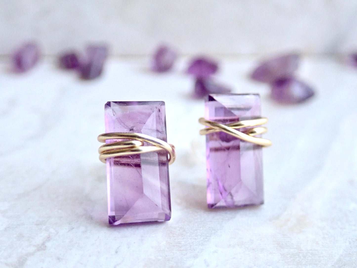 Farrah Amethyst Stud Earrings