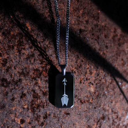 Men's Arrow Dog Tag Necklace