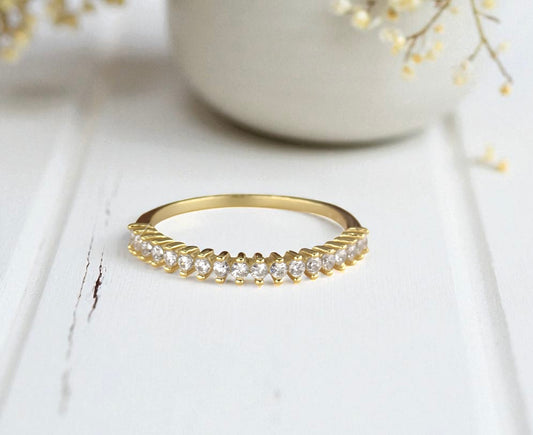 Half Eternity Diamond CZ Ring
