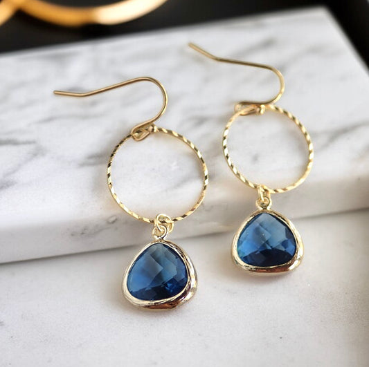 Sapphire Crystal Drop Earrings