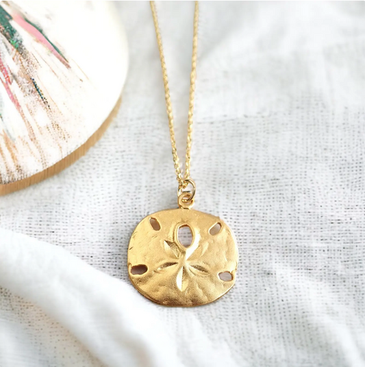 Gold Sand Dollar Necklace