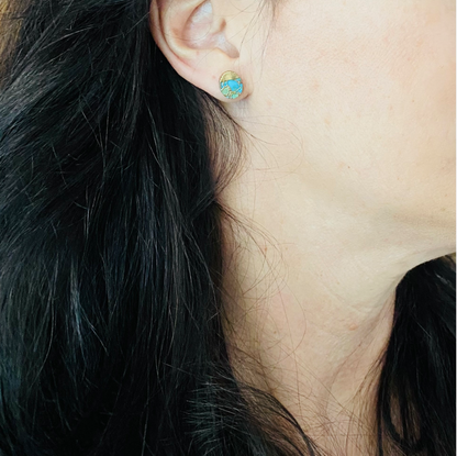 Cyllene Oval Turquoise Stud Earrings