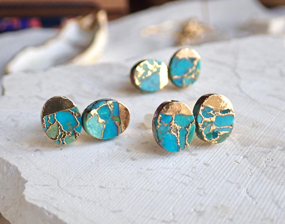 Cyllene Oval Turquoise Stud Earrings