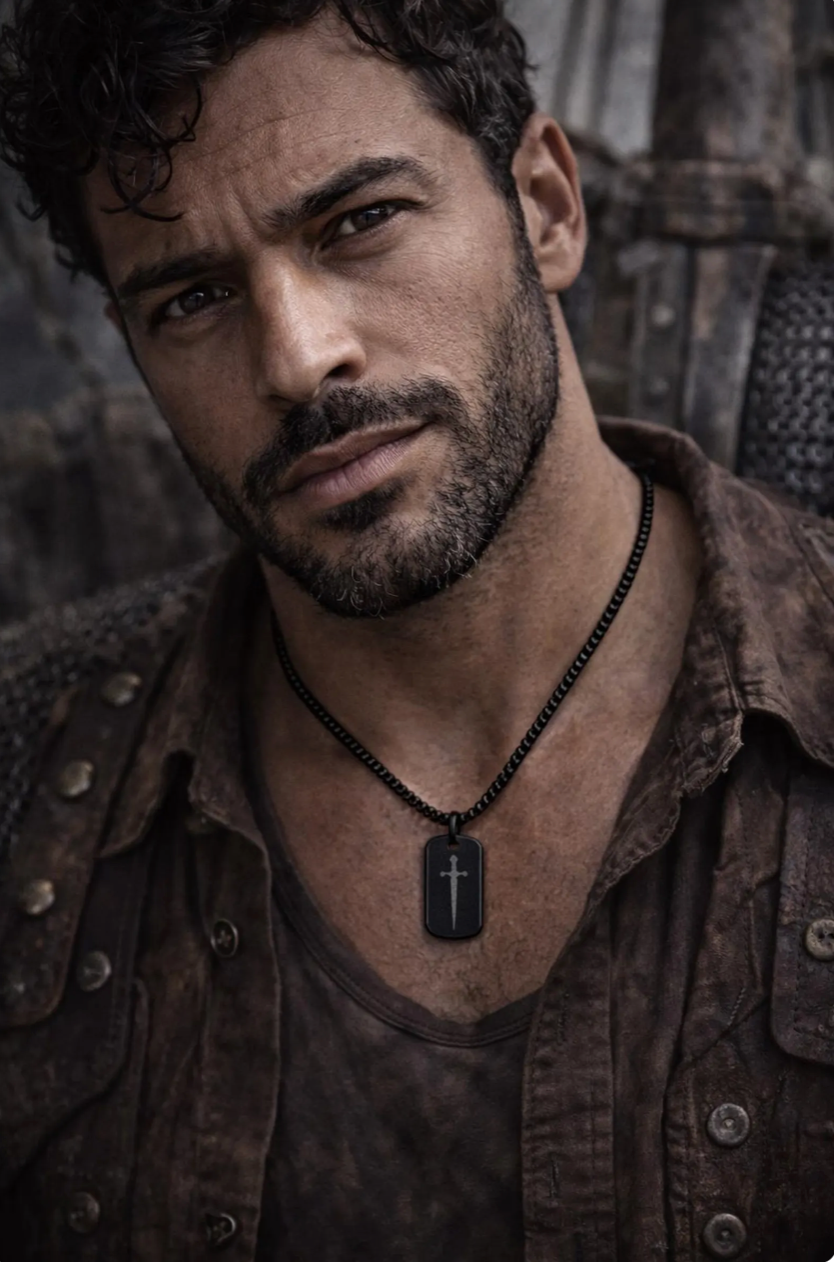 Medieval Sword Dog Tag Necklace