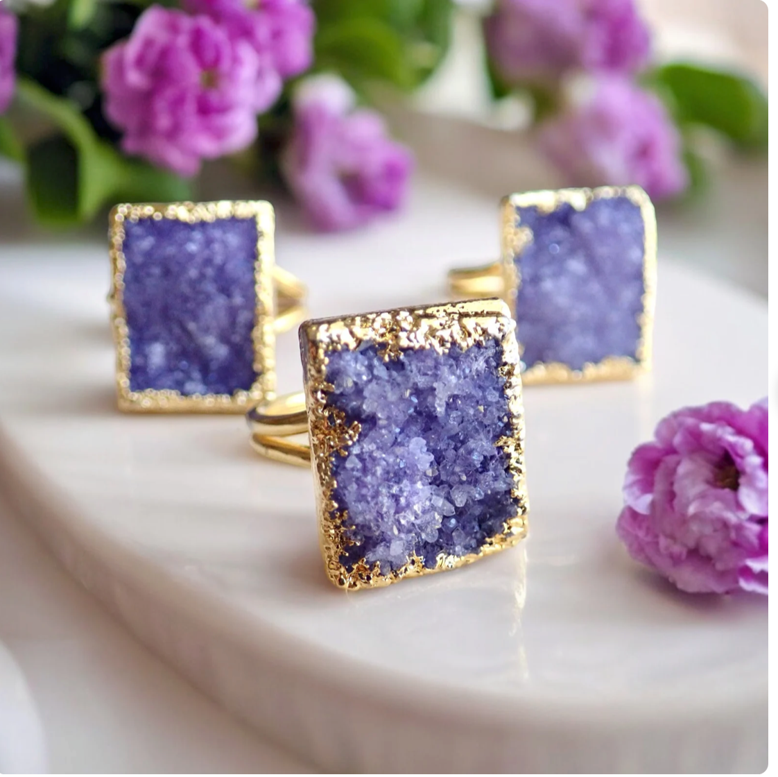 Purple Rain Druzy Ring