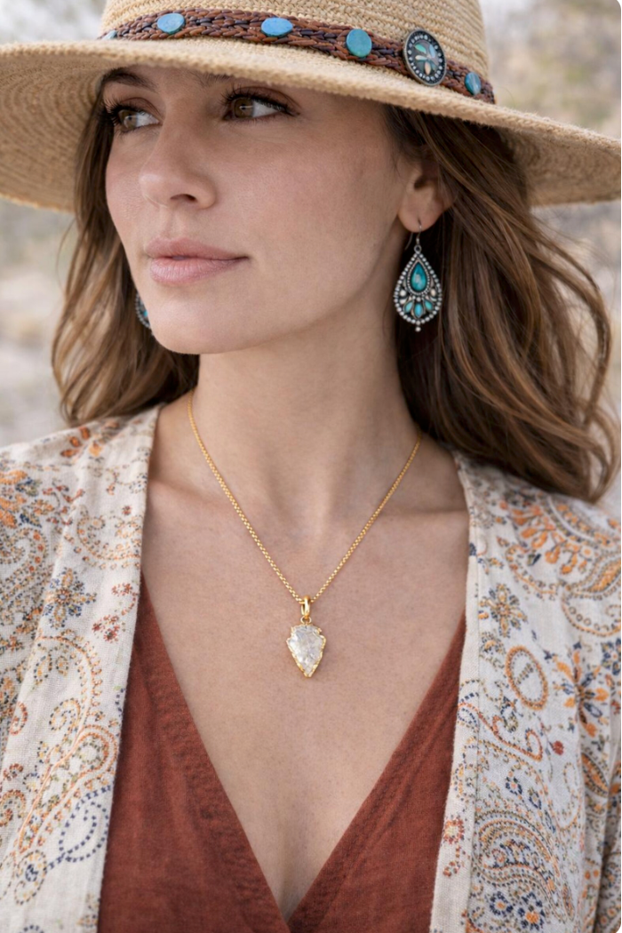 Quartz Arrowhead Necklace | Boho Layering Necklace