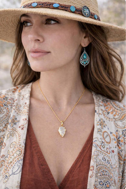 Quartz Arrowhead Necklace | Boho Layering Necklace