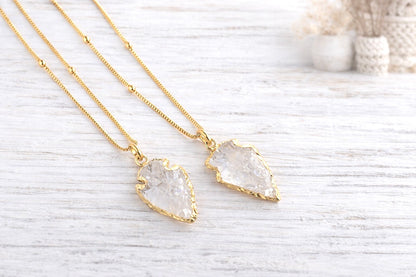 Quartz Arrowhead Necklace | Boho Layering Necklace