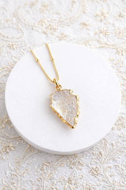 Quartz Arrowhead Necklace | Boho Layering Necklace