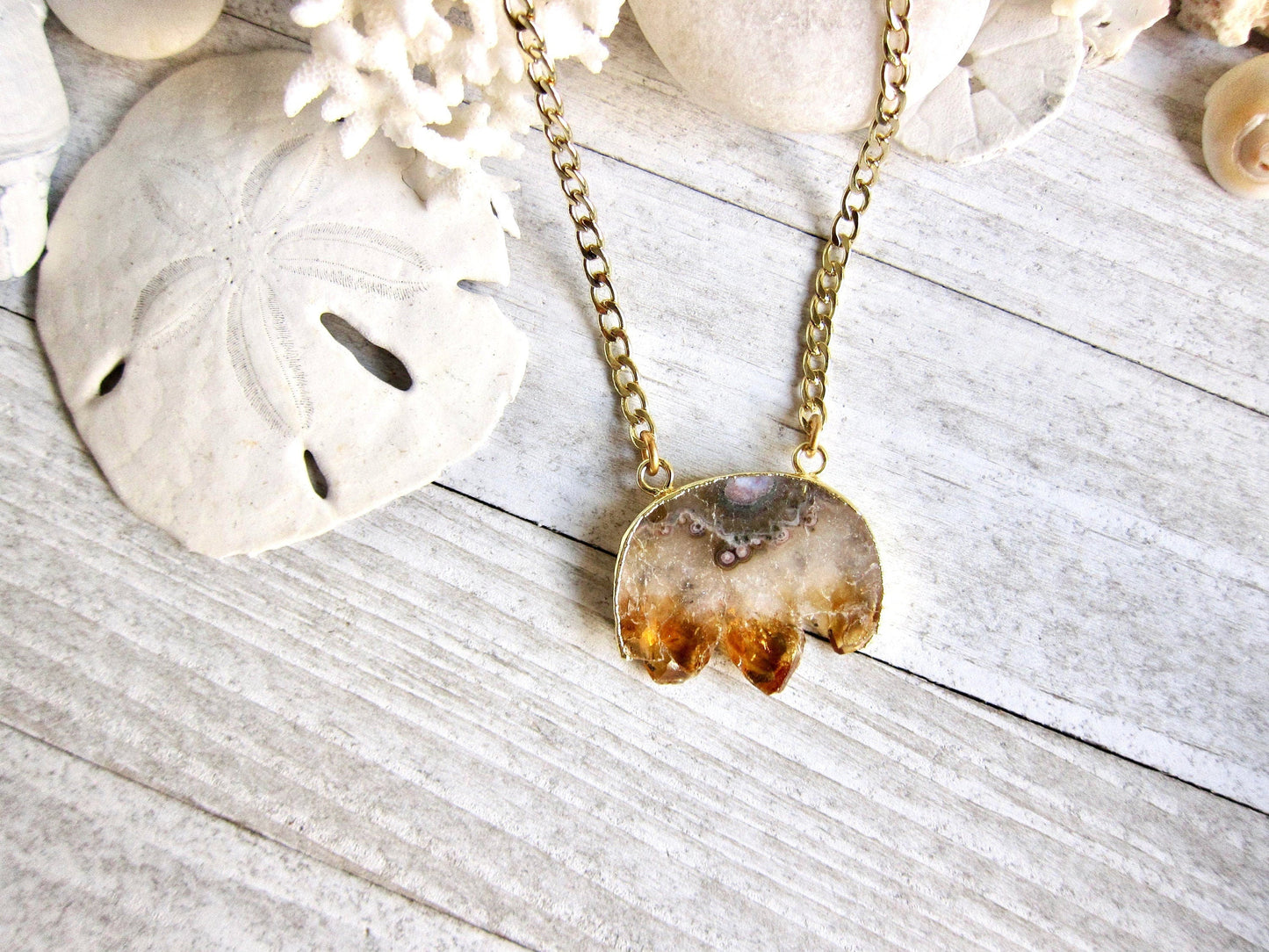 Half Moon Citrine Necklace