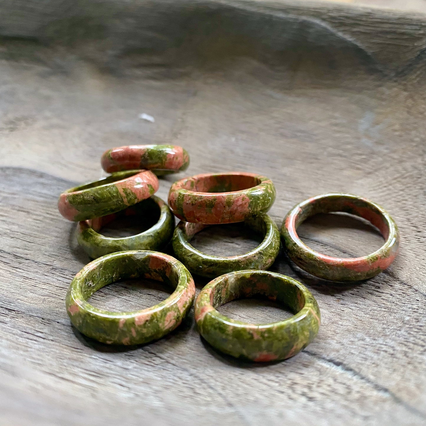 Unakite Solid Gemstone Ring, Stone Band Ring, Unakite Ring,Carved Stone Ring, Green Stone Ring ,Stone Thumb Ring,Gift for Him,Unakite Jewelry