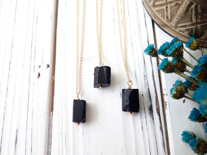 Black Tourmaline Pendant Necklace | Protection Jewelry