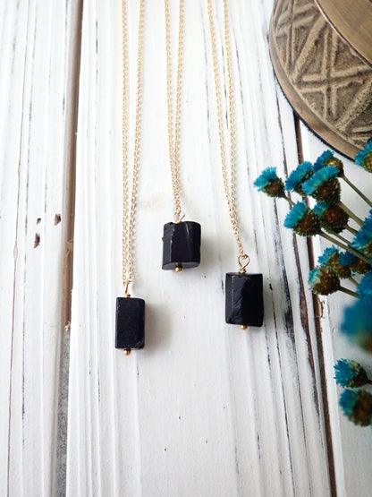 Black Tourmaline Pendant Necklace | Protection Jewelry
