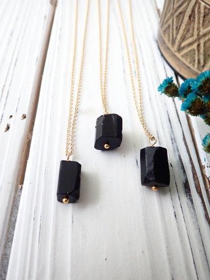 Black Tourmaline Pendant Necklace | Protection Jewelry