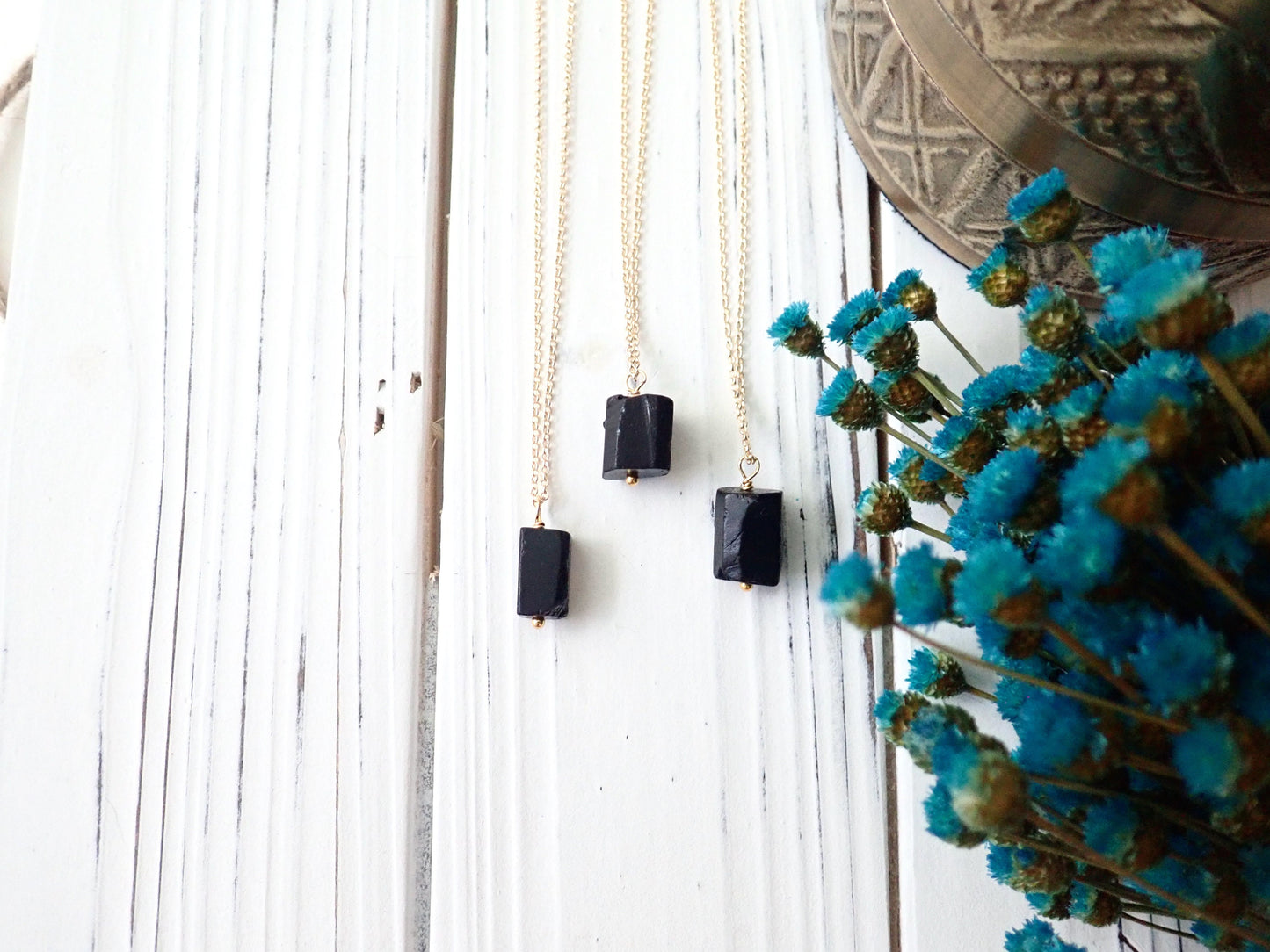 Black Tourmaline Pendant Necklace | Protection Jewelry