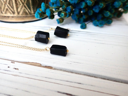 Black Tourmaline Pendant Necklace | Protection Jewelry
