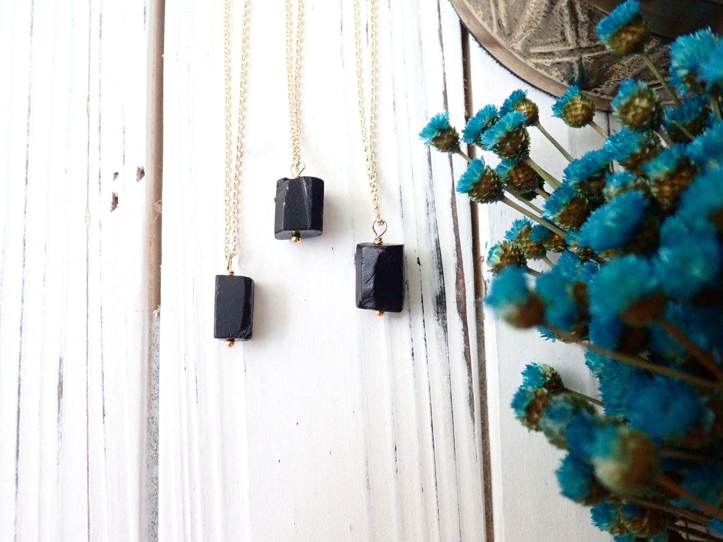 Black Tourmaline Pendant Necklace | Protection Jewelry