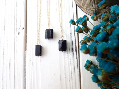 Black Tourmaline Pendant Necklace | Protection Jewelry
