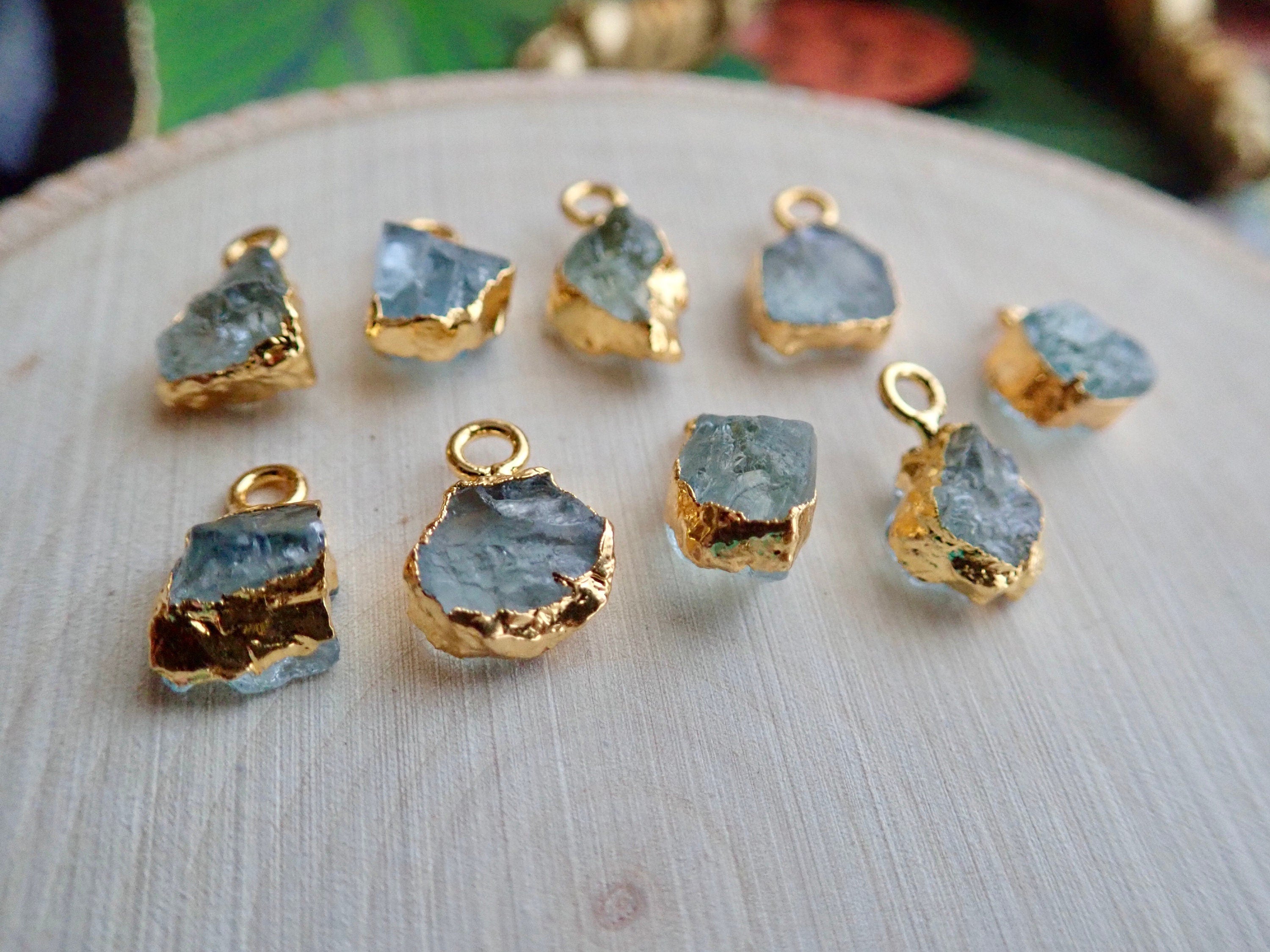 Aquamarine Rough Sterling Drop Earrings - Silver Fox Jewelry