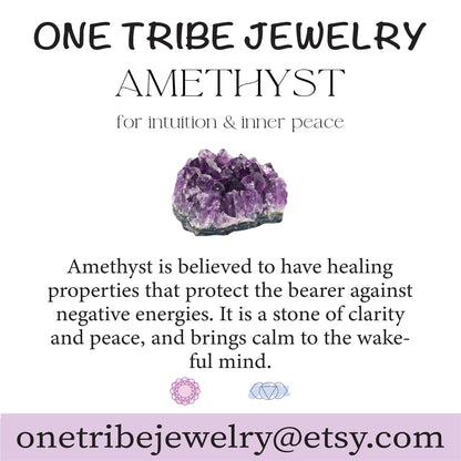 Raw Amethyst Gemstone Earrings – 14k Gold or Sterling Silver Stud Setting - February Birthstone Gift