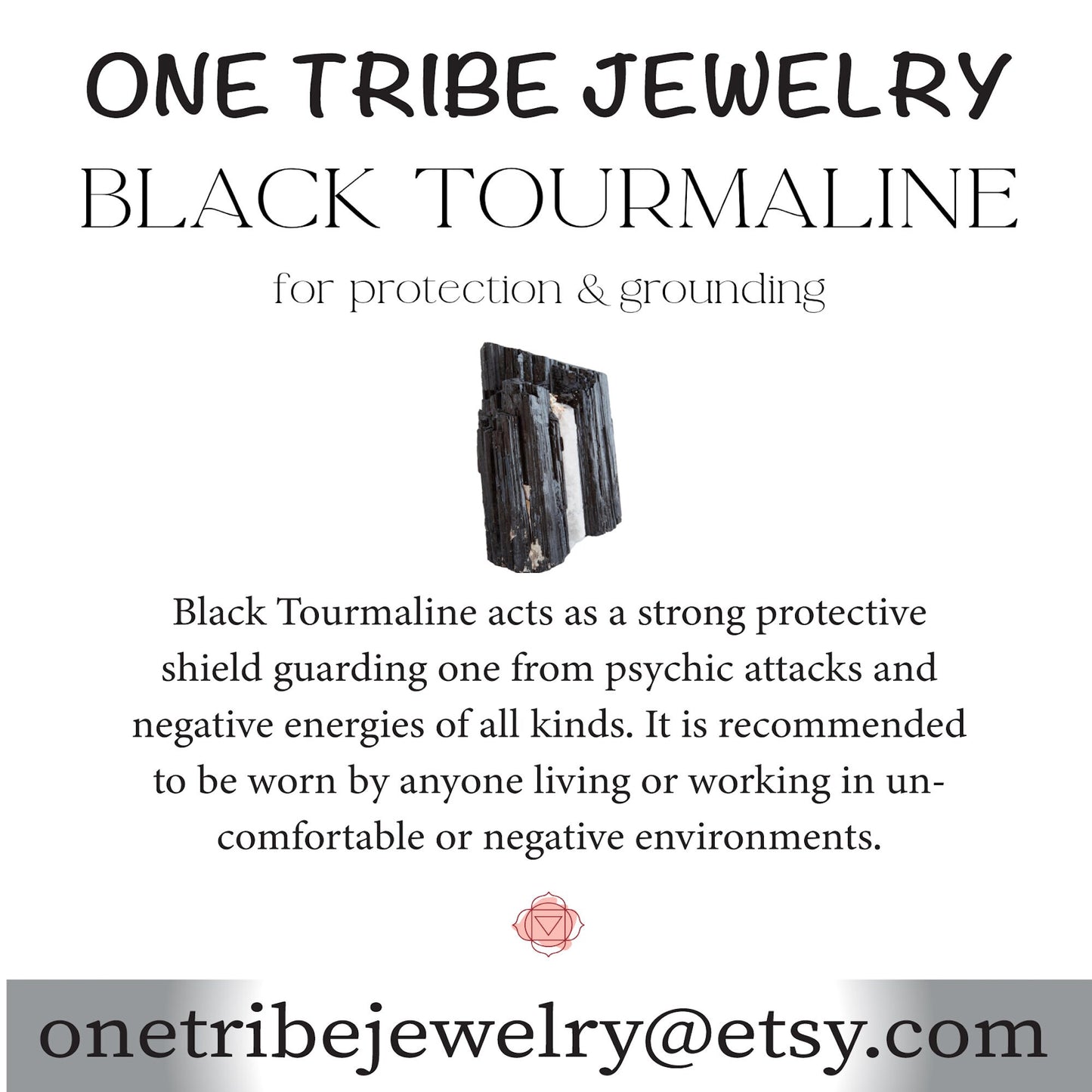 Black Tourmaline Pendant Necklace | Protection Jewelry
