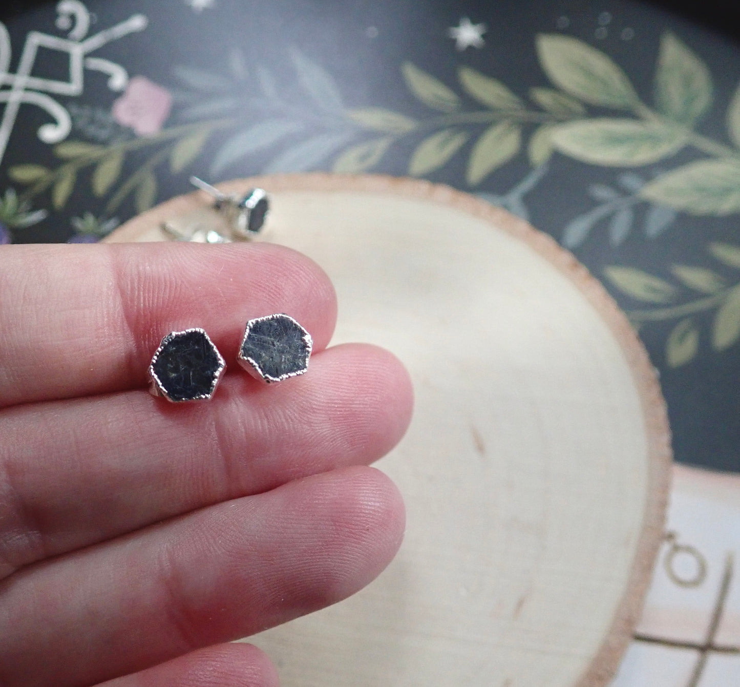 Sapphire Studs Earrings, Raw Gemstone Stud Earrings Silver, Sapphire Jewelry, Birth Month Earrings, September Birthstone Gift