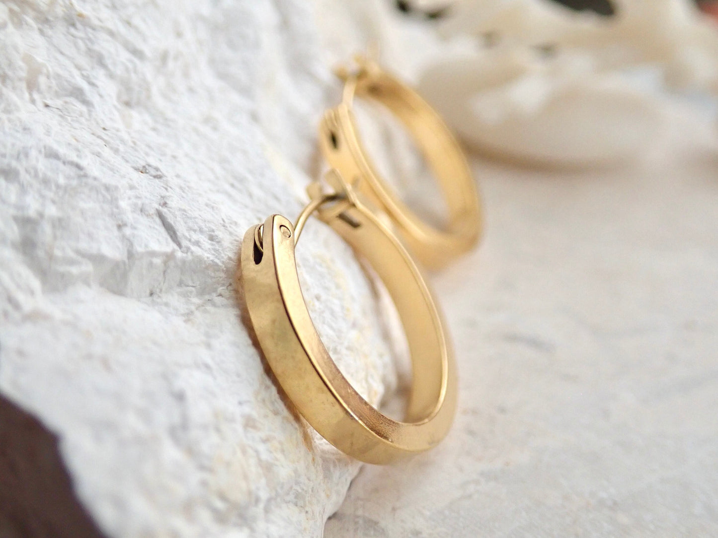 Gold Hoop Earrings Small Medium, Gold Fill Hoops, WATERPROOF Everyday Hoops, Minimalist Jewelry,No Tarnish Earrings,Gift for Wife Girlfriend
