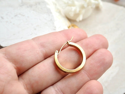 Gold Hoop Earrings Small Medium, Gold Fill Hoops, WATERPROOF Everyday Hoops, Minimalist Jewelry,No Tarnish Earrings,Gift for Wife Girlfriend