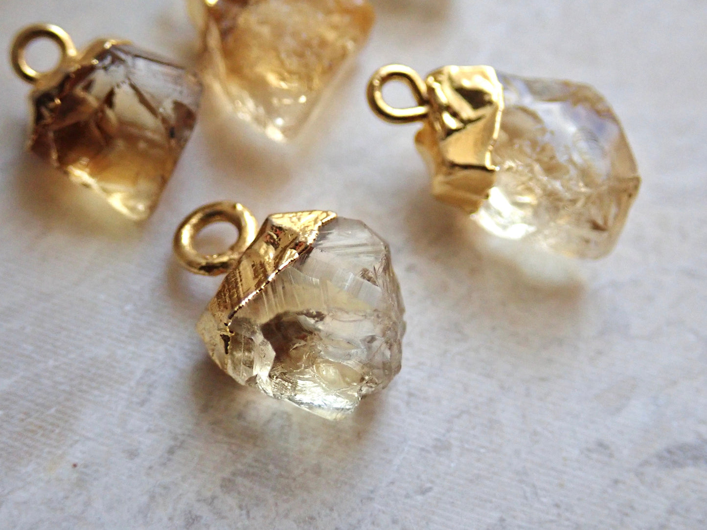 Dainty Raw Citrine Pendant Necklace, Gold Capped Crystal on 18k Gold Filled Chain – Small November Birthstone Gift for Her