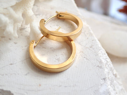 Gold Hoop Earrings Small Medium, Gold Fill Hoops, WATERPROOF Everyday Hoops, Minimalist Jewelry,No Tarnish Earrings,Gift for Wife Girlfriend
