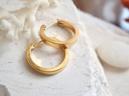 Gold Hoop Earrings Small Medium, Gold Fill Hoops, WATERPROOF Everyday Hoops, Minimalist Jewelry,No Tarnish Earrings,Gift for Wife Girlfriend