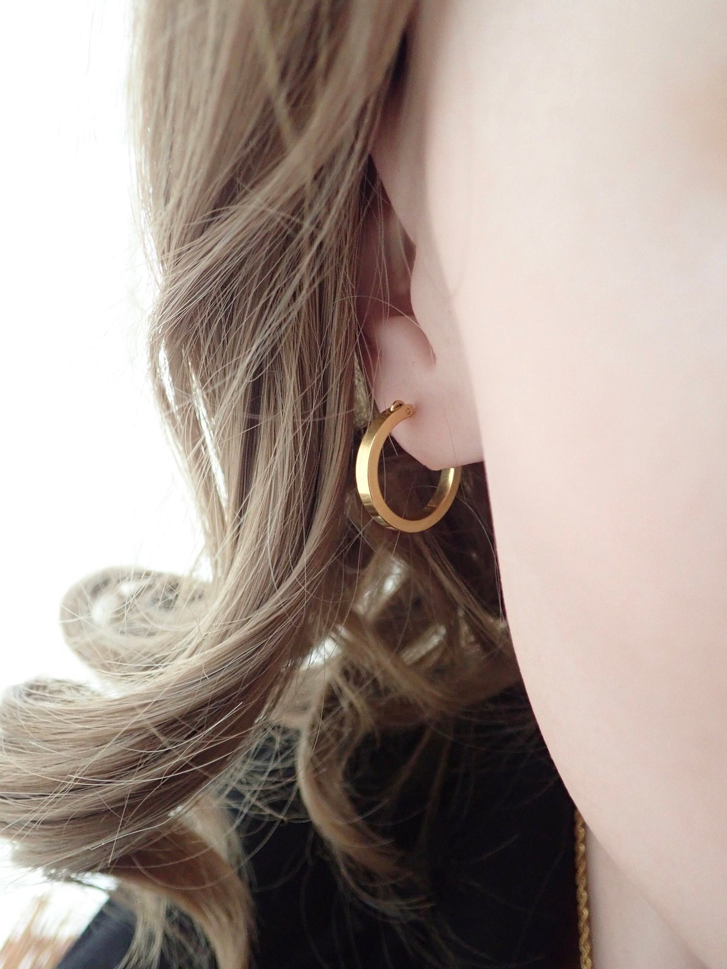 Gold Hoop Earrings Small Medium, Gold Fill Hoops, WATERPROOF Everyday Hoops, Minimalist Jewelry,No Tarnish Earrings,Gift for Wife Girlfriend