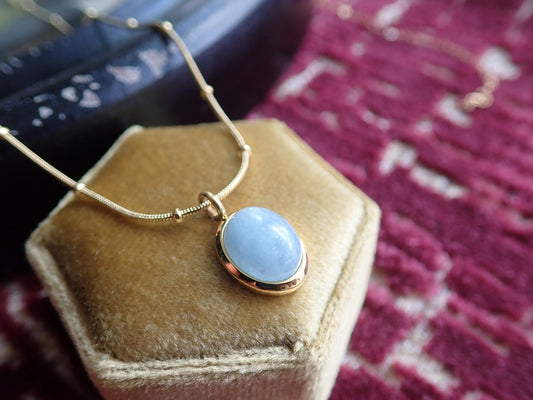 Waterproof Gemstone Necklace, Aquamarine Crystal Pendant Necklace, Aquamarine Jewelry, Birthstone Jewelry Gift for Her, Bridal Jewelry