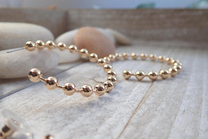 Large Gold Ball Chain Hoop Earrings – 18k Gold Over Stainless Steel, Bold No-Tarnish Statement Jewelry