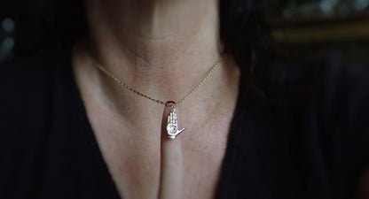 Hamsa Hand Necklace with Crystal, Gold Hand Pendant Necklace, Palm with Eye Necklace