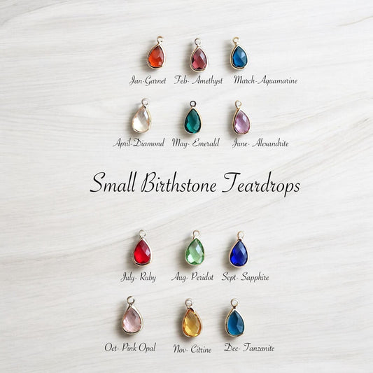 Gemstone Birthstone Necklace Charms, Add-On Charms - Removable Slide On Charm