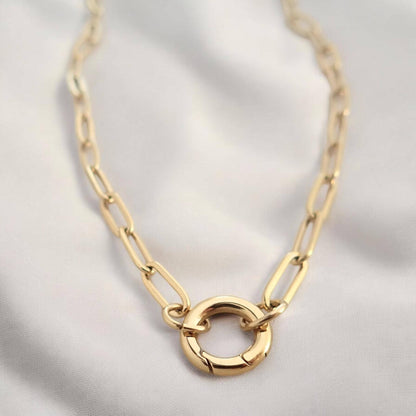 Charm Holder Necklace Personalized Charm Necklace, Anti-Tarnish Paperclip Charm Keeper, Custom Charm Carabiner Necklace, Build Your Own Gift
