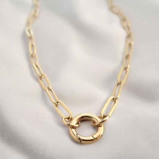 Charm Holder Necklace -Personalized Charm Necklace, Anti-Tarnish Paperclip Charm Keeper, Custom Charm Carabiner Necklace, Build Your Own Gift