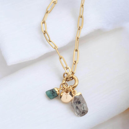 Gold Letter Initial Disc Charms,  Add-On Charms,Removable Slide On Charm,Custom Charm Necklace