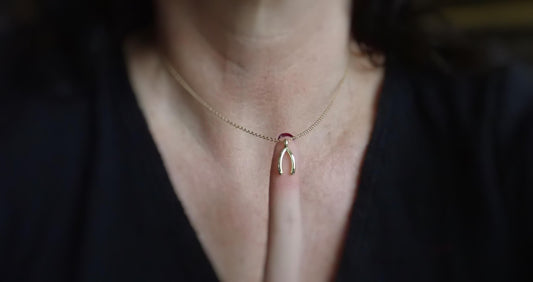 Gold Wishbone Necklace 18k Gold Fill Lucky Charm Pendant - Protection Good Luck Gift
