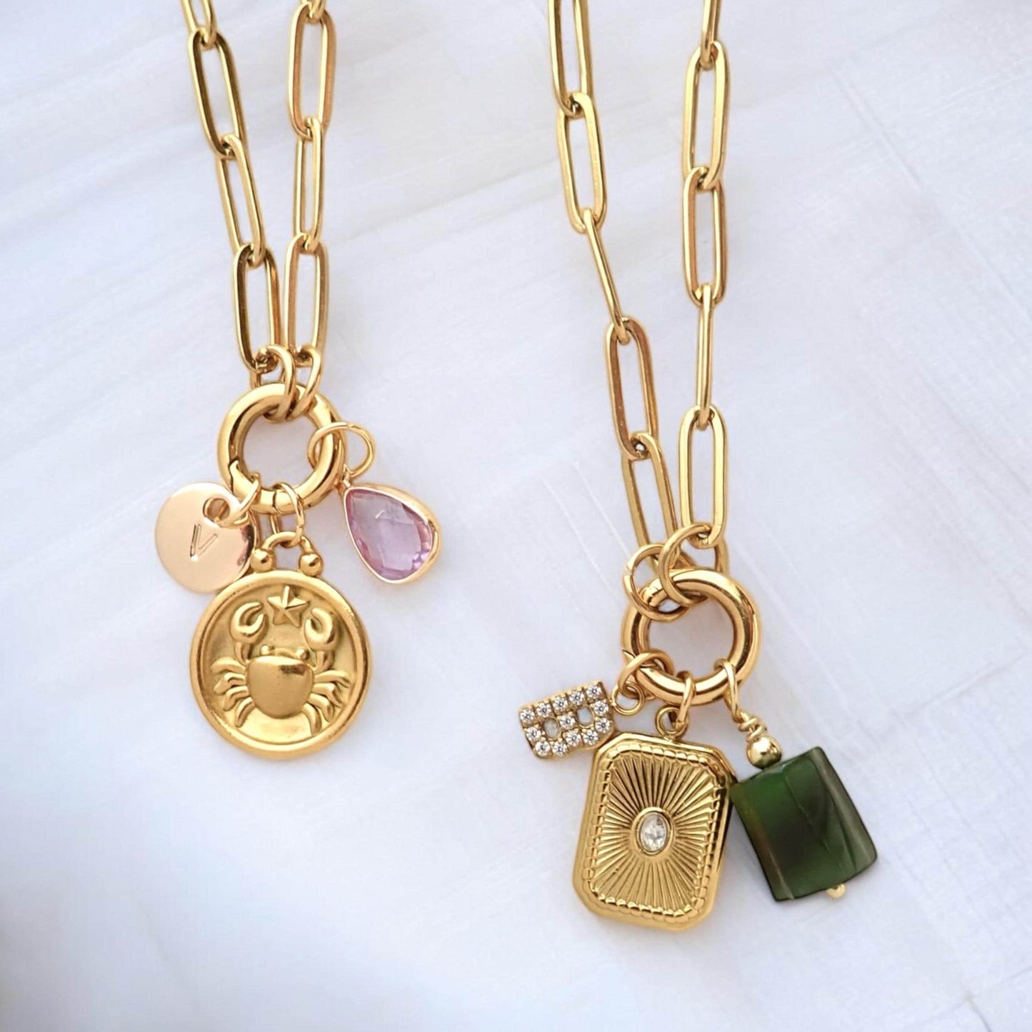 Charm Holder Necklace Personalized Charm Necklace, Anti-Tarnish Paperclip Charm Keeper, Custom Charm Carabiner Necklace, Build Your Own Gift