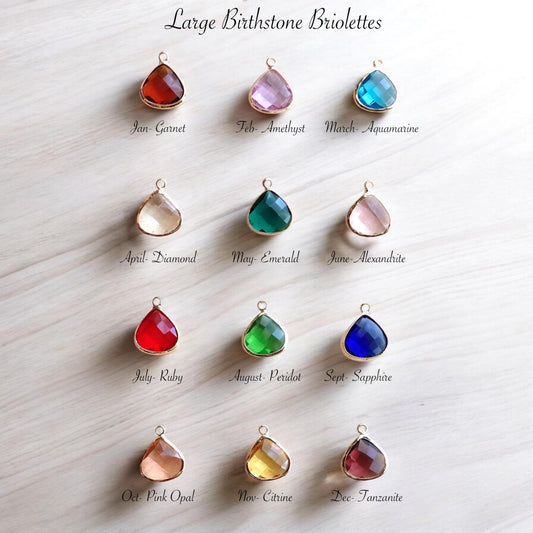 Charms for Charm Keeper Necklace - Gemstone Birthstone Charms, Add-On Charms,Removable Slide On Charm
