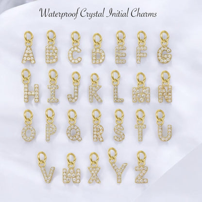 Gold Letter Initial Disc Charms,  Add-On Charms,Removable Slide On Charm,Custom Charm Necklace