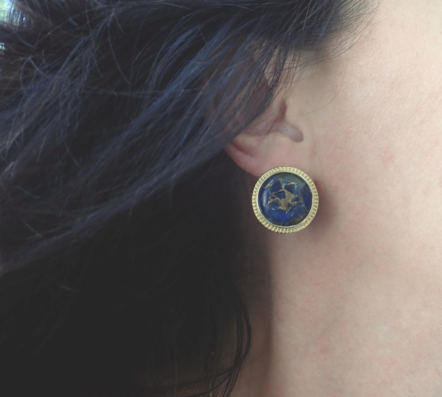 Large Peridot Stud Earrings, Mojave Gemstone Earrings, Statement Studs, August Birthstone Gift, Boho Gemstone Jewelry, Gift for Her