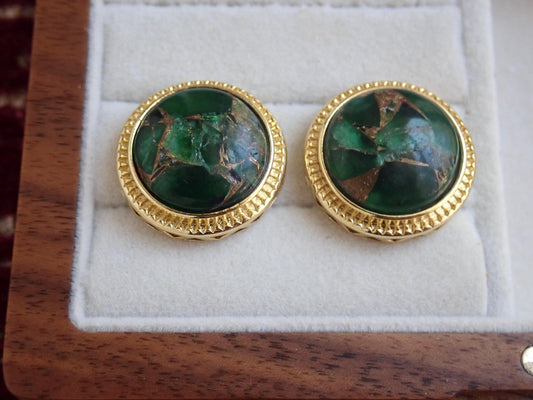Large Peridot Stud Earrings, Mojave Gemstone Earrings, Statement Studs, August Birthstone Gift, Boho Gemstone Jewelry, Gift for Her