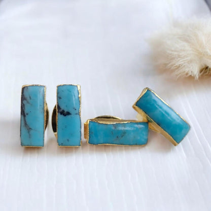 Rectangle Turquoise Stud Earrings, Gemstone Bar Earrings, Dainty Turquoise Posts, Turquoise Jewelry,December Birthstone