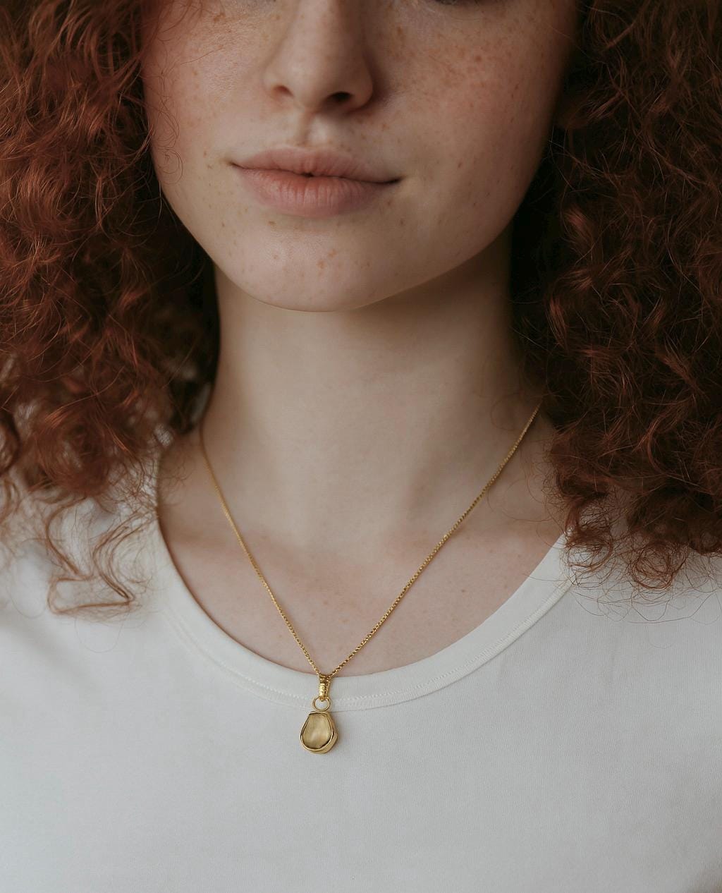 Raw Citrine Pendant Necklace - Genuine November Birthstone, Natural Gemstone Necklace with 18K Gold Fill Chain